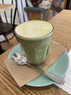 Macadamia matcha lattee  at Joy of Flora in Adelaide