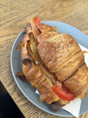Ham, cheese and tomato croissant   at Joy of Flora in Adelaide