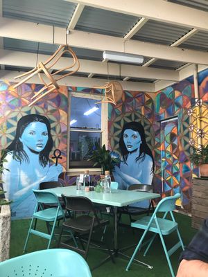 Secret garden- outdoor seating  at Joy of Flora in Adelaide