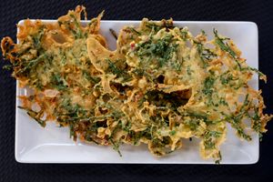 Tortillitas de Salicornia at Sondemar in Cadiz