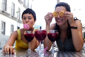 Tiara and Emily, our friends from Seattle at Sondemar in Cadiz