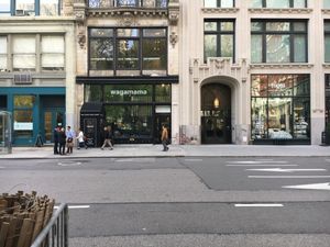 This is a view from across the street, in Madison Park.  at Wagamama - Nomad in New York City
