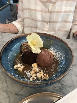 Sticky toffee pudding with chocolate ice cream at Redemption - Seven Dials in London