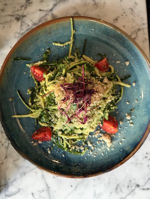 Courgette pasta  at Redemption - Seven Dials in London