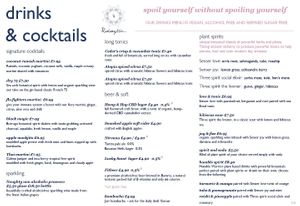 New menu! at Redemption - Seven Dials in London