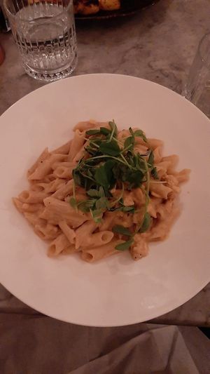 Vegan carbonara at Redemption - Seven Dials in London
