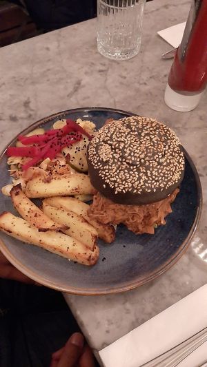 Jackfruit bap at Redemption - Seven Dials in London