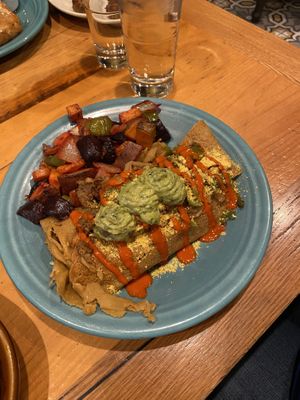 Vegan omelet with hash  at Duluth Grill in Duluth
