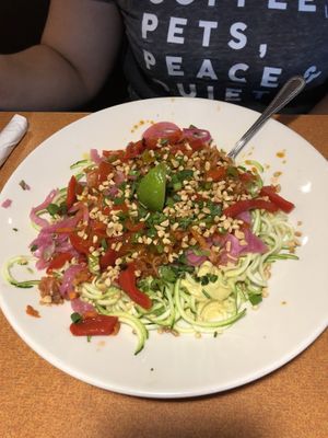 Raw Thai-sghetti, beautiful, flavorful, textureful at Duluth Grill in Duluth