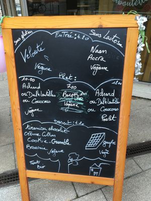 Today’s menu at Potiron et Ciboulette in Angers