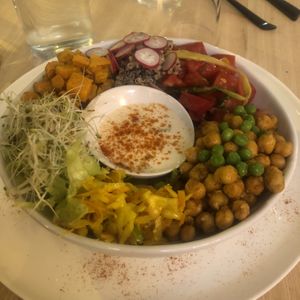 Buddha bowl at Bhajan Cafe in Nice