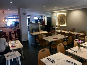 Nice indoor seating  at Bhajan Cafe in Nice