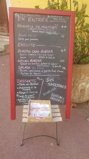 Menu at Bhajan Cafe in Nice
