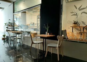 Sitting area at Mandlove Srdco in Bratislava