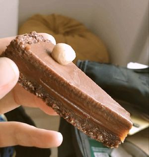 Raw peanut chocolate cake at Mandlove Srdco in Bratislava