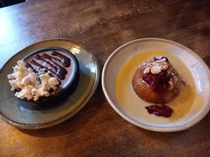 Chocolate dessert & bakewell pudding at Fellpack in Keswick