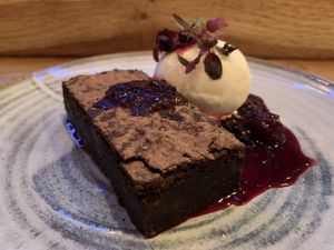 Vegan brownie - a triumph at Fellpack in Keswick
