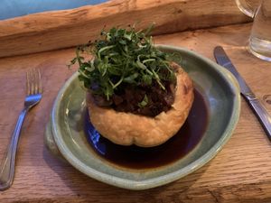 Vegan mushroom tart at Fellpack in Keswick