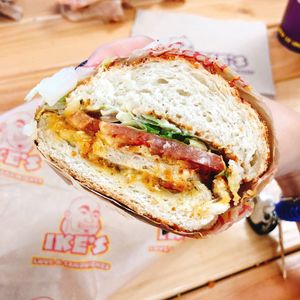 vegan bbq chikn sandwich at Ike's in Santa Barbara
