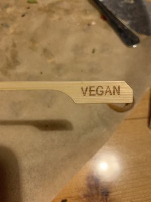 They put a little stick in your food!  at McGlinn's Public House in Wenatchee