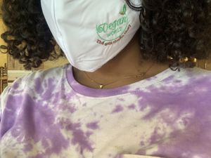 Cool mask I purchased since I forgot mine ^.^ at Loving Hut - Barber Lane - Maybe closed in Milpitas