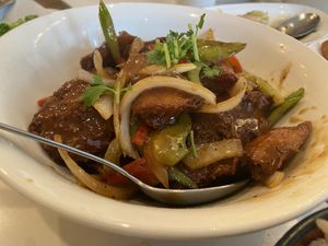 This is the “queens” dish  at Loving Hut - Barber Lane - Maybe closed in Milpitas