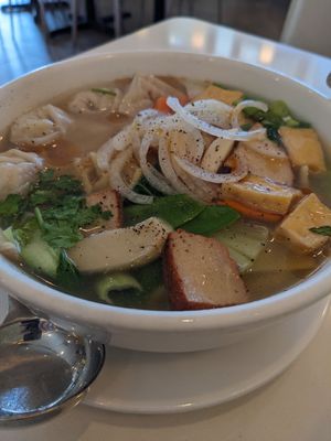 Wonton noodle soup at Loving Hut - Barber Lane - Maybe closed in Milpitas