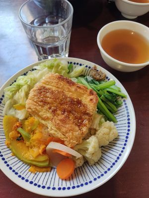 Fried tofu with rice at Shū Niàn - Vegine  in Taitung