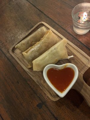 Veggie Springrolls, yum !  at Clasico in Lembongan