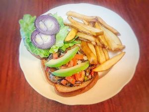 Veggie Burger Special at La Malaguena Mexican - Maybe closed in Stowe