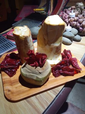 Coconut tree heartwood for soup. at Bar Ang in Battambang