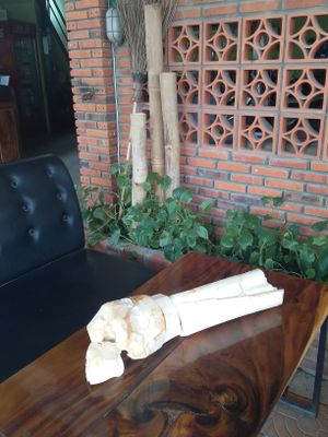 Coconut heartwood.
 at Bar Ang in Battambang