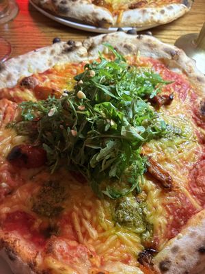 Pesto pizza  at The Wood Oven in Newcastle Upon Tyne