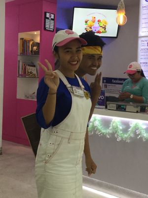 Staff at Yogurt Republic in Seminyak