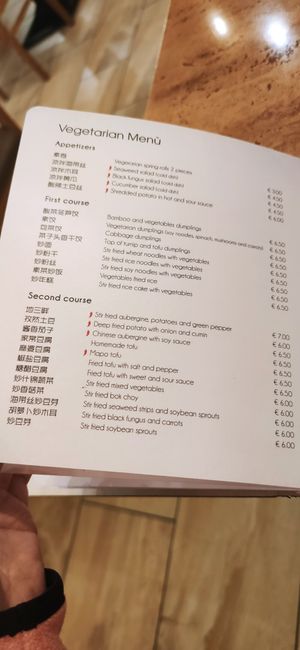 Veggie menu at Ravioli Wang - Porta Camollia in Siena