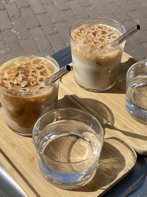 Iced Latte with oat milk  at Hummingbird in Amsterdam