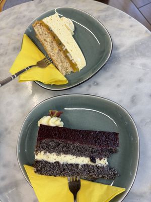 Maracuja Creme Torte und Beeren Mohn Creme Torte   at Omas Backstube in Vienna