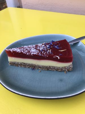 Sugar and grain free currant vanilla cake   at Omas Backstube in Vienna