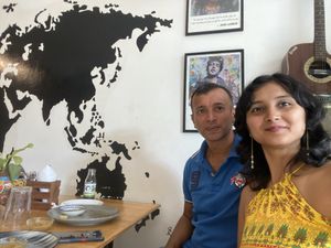 This is us  at Cafe VegaNation in Siliguri