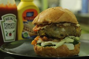 Aloo Patty Burger at Cafe VegaNation in Siliguri