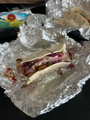 Rico Ocho I couldn’t wait to take a bite for the pic  at Taco Ocho in Flower Mound