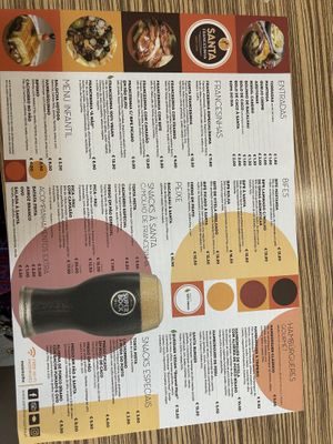 Menu  at Santa Francesinha in Porto