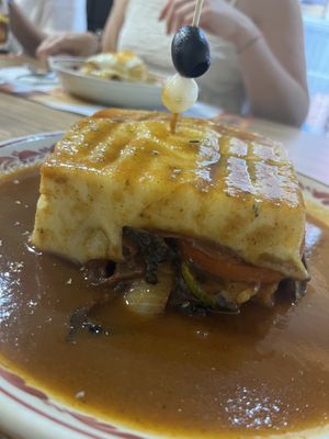 francesinha vegan (really tasty veganized traditional dish)  at Santa Francesinha in Porto