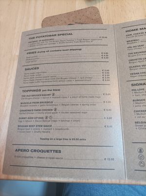 Menú at The Potato Bar  in Bruges