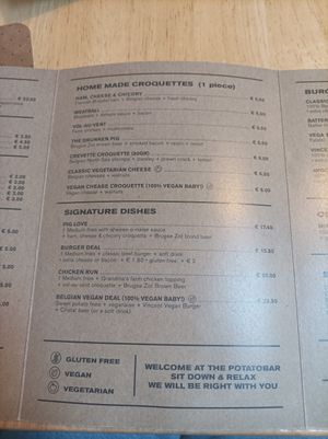 Menú at The Potato Bar  in Bruges