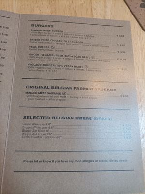 Menú at The Potato Bar  in Bruges