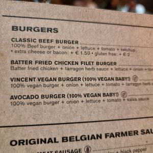 Vegan options clearly mentionned at The Potato Bar  in Bruges