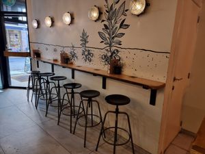 Interior - front - bar stools at The Potato Bar  in Bruges