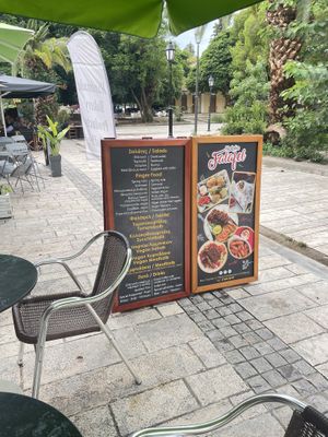 Street sign   at Nafplio Falafel in Nafplion