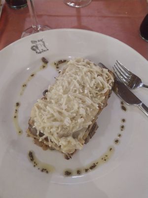 Mushrooms lasagna at Madre Tierra in Toledo